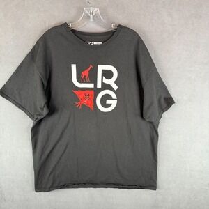 LRG Lifted Research Group Mens T Shirt‎ 2XL Black Graphic Spell Out Logo